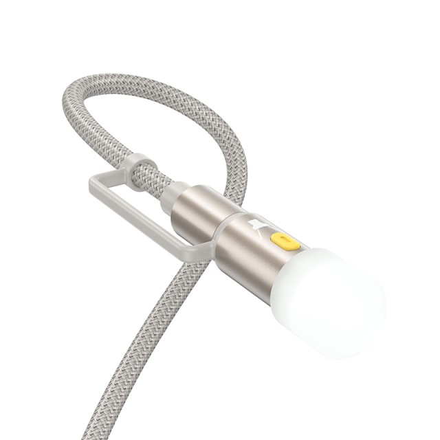 Καλώδιο σύνδεσης Hoco U138 USB-C/USB-A σε USB-C/Φακό 3A 1.2m Braided Γκρι