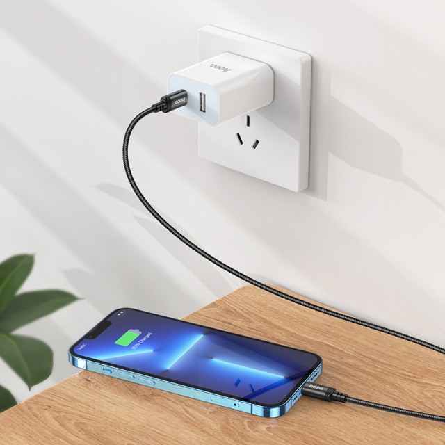 Καλώδιο σύνδεσης Hoco X89 Wind USB-C σε Lightning Braided 2m Μαύρο