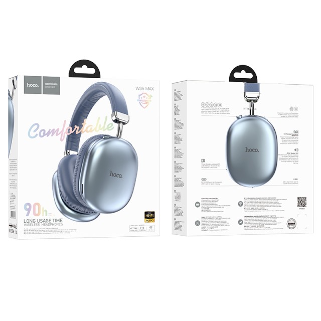 Wireless Ακουστικά Stereo Hoco W35 Max Joy V5.3 800mAh με υποδοχή Micro SD και AUX Μπλε