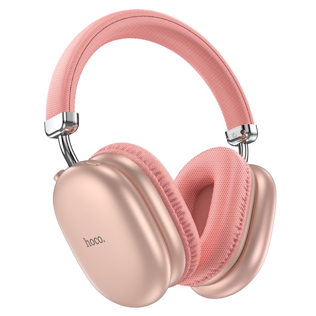 Wireless Ακουστικά Stereo Hoco W35 Max Joy V5.3 800mAh με υποδοχή Micro SD και AUX Ροζ