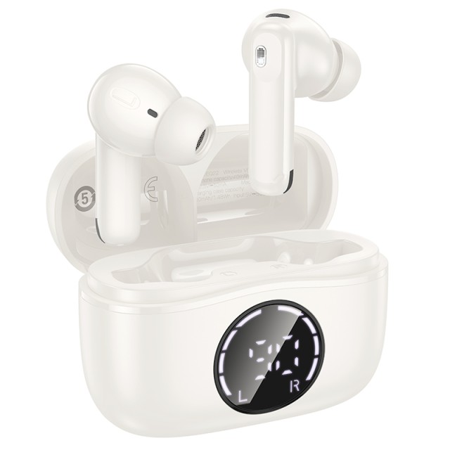 Wireless Hands Free Hoco EQ22 Singer TWS V5.4 400mAh με 7 Ώρες Λειτουργίας και Εναλλαγή Master/Slave Λευκά