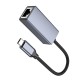 Αντάπτορας  Hoco UA37 USB-C σε RJ45 OTG 10/100/1000Mbps 12cm Γκρι