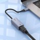 Αντάπτορας  Hoco UA37 USB-C σε RJ45 OTG 10/100/1000Mbps 12cm Γκρι