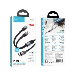 Καλώδιο Σύνδεσης Hoco U139  USB-C σε 2 x USB-C 100W 20V/5A Μαύρο 1.2m.