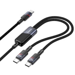 Καλώδιο Σύνδεσης Hoco U139  USB-C σε 2 x USB-C 100W 20V/5A Μαύρο 1.2m.