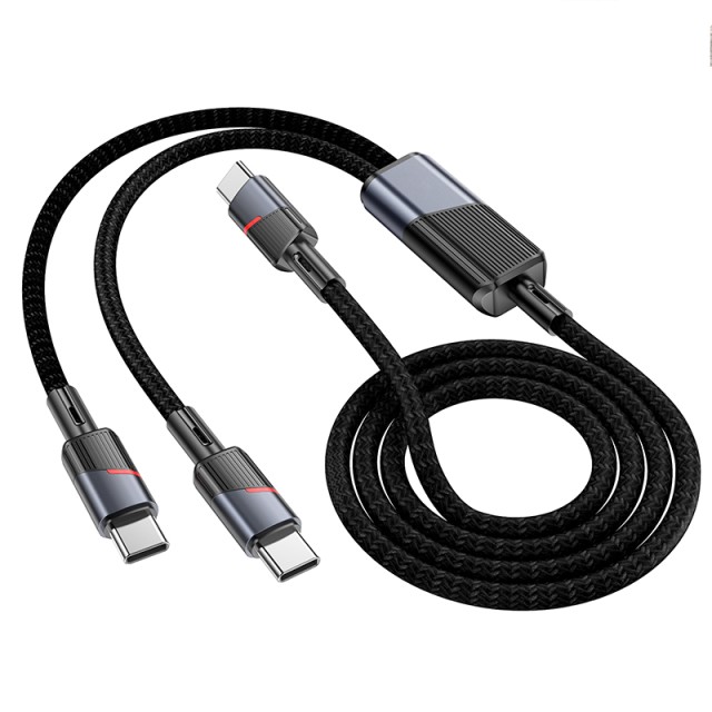 Καλώδιο Σύνδεσης Hoco U139  USB-C σε 2 x USB-C 100W 20V/5A Μαύρο 1.2m.
