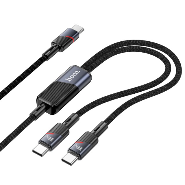 Καλώδιο Σύνδεσης Hoco U139  USB-C σε 2 x USB-C 100W 20V/5A Μαύρο 1.2m.