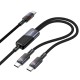 Καλώδιο Σύνδεσης Hoco U139  USB-C σε 2 x USB-C 100W 20V/5A Μαύρο 1.2m.