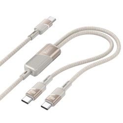 Καλώδιο Σύνδεσης Hoco U139  USB-C σε 2 x USB-C 100W 20V/5A Χρυσό 1.2m.
