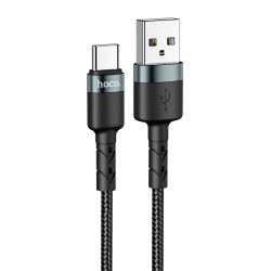 Καλώδιο σύνδεσης Hoco DU46 USB-A σε USB-C για Γρήγορη Φόρτιση και Μεταφορά Δεδομένων Μαύρο 1m