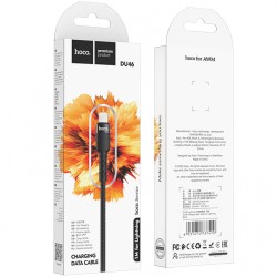 Καλώδιο σύνδεσης Hoco DU46 USB-A σε Lightning για Γρήγορη Φόρτιση και Μεταφορά Δεδομένων Μαύρο 1m
