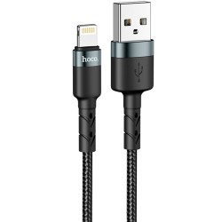 Καλώδιο σύνδεσης Hoco DU46 USB-A σε Lightning για Γρήγορη Φόρτιση και Μεταφορά Δεδομένων Μαύρο 1m