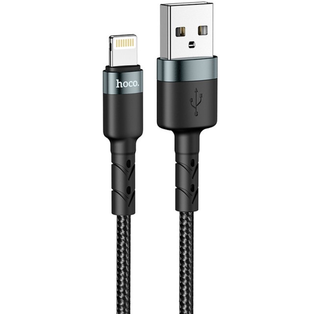 Καλώδιο σύνδεσης Hoco DU46 USB-A σε Lightning για Γρήγορη Φόρτιση και Μεταφορά Δεδομένων Μαύρο 1m