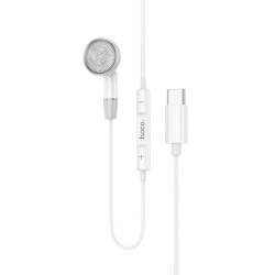 Hands Free Hoco DM53 Unilateral Earphones Stereo USB-C  με Μικρόφωνο και Πλήκτρο Λειτουργίας 1.2m Λευκά Συμβατό με όλες τις Συσκευές