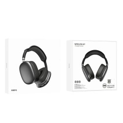 Wireless Ακουστικά Stereo Hoco ESD15 Max Shadow V5.3 400mAh με υποδοχή Micro SD, Μικρόφωνο και AUX Γκρι