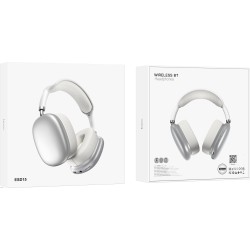 Wireless Ακουστικά Stereo Hoco ESD15 Max Shadow V5.3 400mAh με υποδοχή Micro SD, Μικρόφωνο και AUX Ασημί