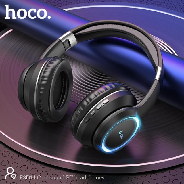 Wireless Ακουστικά Stereo Hoco ESD14 Cool V5.3 200mAh με Κουμπία Λειτουργιών και Ενσωματωμένο Μικρόφωνο Μαύρα