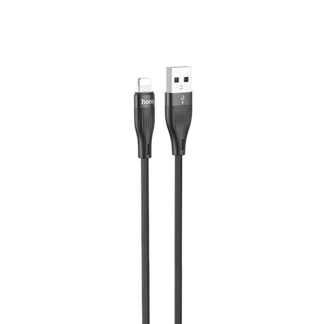 Καλώδιο σύνδεσης Hoco DU45 Sturdy USB-A σε Lightning για Γρήγορη Φόρτιση και Μεταφορά Δεδομένων Μαύρο 1m