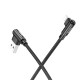 Καλώδιο σύνδεσης Hoco DU40 Guard USB σε Lightning 2.4A Spring Braided Cable Μαύρο 0.45-1m