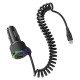 Φορτιστής Αυτοκινήτου Hoco NZ17A Avant-garde 1xUSB-A και 2xUSB-C 50W PD+QC με Καλώδιο Type-C Black
