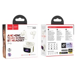 Wireless Hands Free Hoco EQ21 Sandy V5.4 με Active Noise Cancellation και ENC 400mAh 7 Ώρες Ομιλίας Λευκά