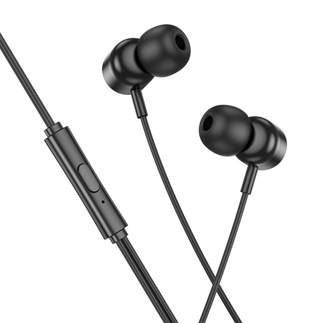 Hands Free Hoco M122 Power Earphones Stereo USB-C με Μικρόφωνο και Πλήκτρο Λειτουργίας 1.2m Μαύρα Συμβατά με Συσκευές USB-C