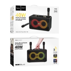 Φορητό Ηχείο Hoco HA8 Ave 40W BT V5.4 TF CARD AUX USB 3000mAh και 2 Ασύρματα Μικρόφωνα