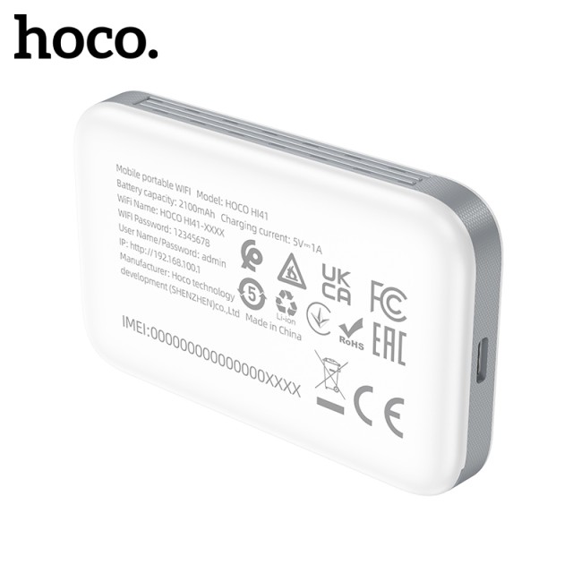 Φορητό Wifi Router Hoco HI41 4G Wifi6 150Mbps 2.4GHz Λευκό