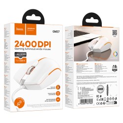 Ενσύρματο Ποντίκι Gaming Hoco GM37 Wonderful με 4 Πλήκτρα, Φωτισμό, 2400 DPI Λευκό Ενσύρματο Ποντίκι Gaming Hoco GM37 Wonderful με 4 Πλήκτρα, Φωτισμό, 2400 DPI Λευκό