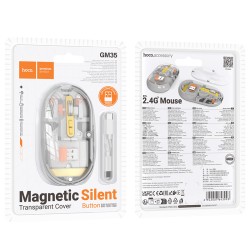 Bluetooth Ποντίκι Hoco GM35 General Wireless με 5  Πλήκτρα DPI 1600 Γκρι Διάφανο