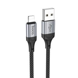 Καλώδιο Hoco X102 Fresh USB-A σε Lightning 2.4A Braided Μαύρο 1m