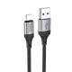Καλώδιο Hoco X102 Fresh USB-A σε Lightning 2.4A Braided Μαύρο 1m