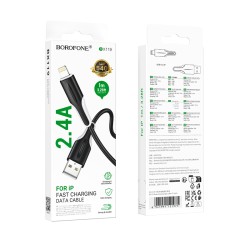 Καλώδιο Borofone BX119 USB σε Lightning 2.4A Μαύρο 1m