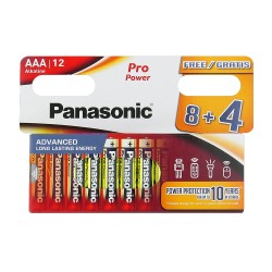 Μπαταρία Αλκαλική Panasonic Alcaline Pro Power LR03 size AAA 1.5V Τεμ. 8+4