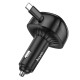 Φορτιστής Αυτοκινήτου Hoco NZ15 Unimpeded PD60W με 1x USB-C και 1x USB-A με Αναδιπλούμενο USB-C Καλώδιο 75cm Μαύρος