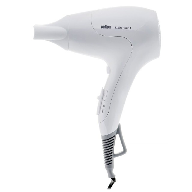 Πιστολάκι Μαλλιών Braun HD180 Satin Hair 1 Style & Go 1800W με 2 Επίπεδα Θέρμανσης Λευκό