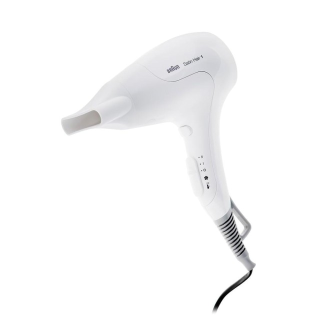 Πιστολάκι Μαλλιών Braun HD180 Satin Hair 1 Style & Go 1800W με 2 Επίπεδα Θέρμανσης Λευκό