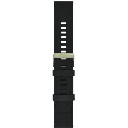 Ανταλλακτικό Watchband Hoco 20mm Universal Μαύρο Silicon Band με Ασημί Αγκράφα