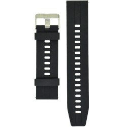 Ανταλλακτικό Watchband Hoco 20mm Universal Μαύρο Silicon Band με Ασημί Αγκράφα