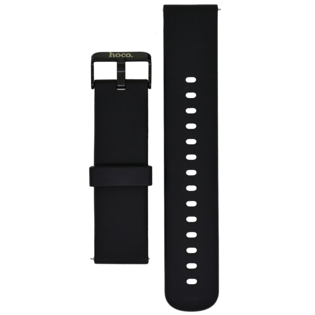 Ανταλλακτικό Watchband Hoco 20mm Universal Μαύρο Silicon Band με Μαύρη Αγκράφα Ανταλλακτικό Watchband Hoco 20mm Universal Μαύρο Silicon Band με Μαύρη Αγκράφα