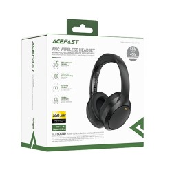 Wireless Ακουστικά Stereo Acefast H6 500mAh v5.3 Hi-Fi 30dB ANC AUX USB-C IPX4 Μαύρα