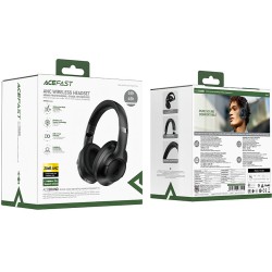 Wireless Ακουστικά Stereo Acefast H4 500mAh v5.3 ANC AUX USB-C IPX4 Μαύρα