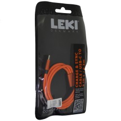 Καλώδιο Σύνδεσης και Φόρτισης Leki Black Concept USB-C σε Multiport USB-C/Lightning/MicroUsb Braided Πορτοκαλί 0.3m