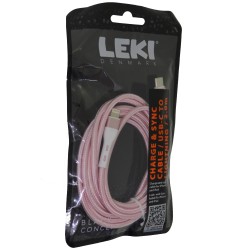 Καλώδιο Σύνδεσης και Φόρτισης Leki Black Concept USB-C σε Lightning Braided Ροζ 2m