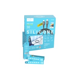 Καλώδιο Σύνδεσης Hoco X101 Silicon Assistant USB-C σε Lightning Fast Charging 27W Μαύρο 1m Σετ 30 τμχ