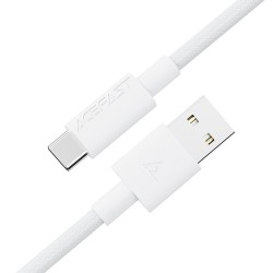 Καλώδιο Σύνδεσης Acefast C18-04 USB-A  σε USB-C 3A Fast Charge USB2.0 Braided Λευκό 1.2m.