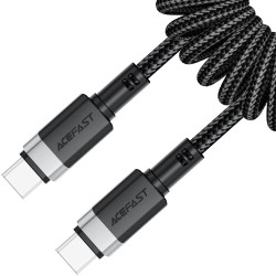 Καλώδιο Σύνδεσης Acefast C14-03 USB-C σε USB-C PD60W 3A Fast Charge USB2.0 Spring Braided Μαύρο 1.2m.