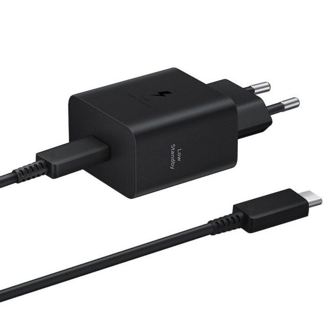 Φορτιστής Ταξιδίου Samsung Super Fast Charging T4511XBE 45W USB-C και Καλώδιο USB-C σε USB-C Μαύρο 1.8m