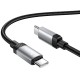 Καλώδιο Hoco X117 Star USB-C σε USB-C 60W με Ένδειξη Φόρτισης LED Braided Μαύρο 1m