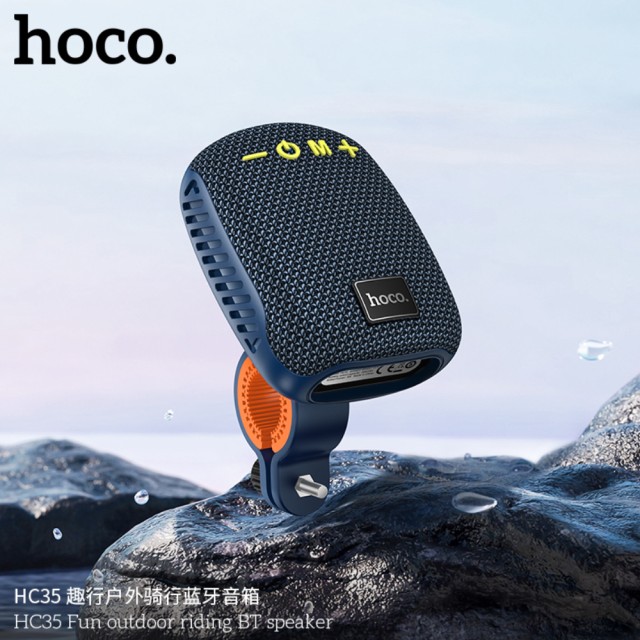 Φορητό Ηχείο Hoco HC35 5W BT v5.4 TF CARD AUX USB FM 500mAh με Κλιπ Στήριξης Τιμονιού Μπλε